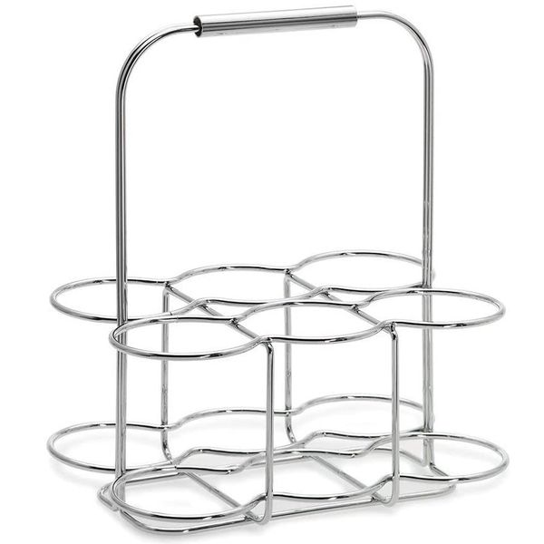 Blomus Bottle Carrier for 6 Bottles in Polished Stainless Steel - WIRES