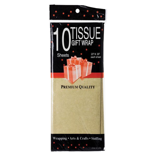 Paper Tissue - Gift Wrap - Gifting - Gold - 50cm x 66cm - 10 Sheets