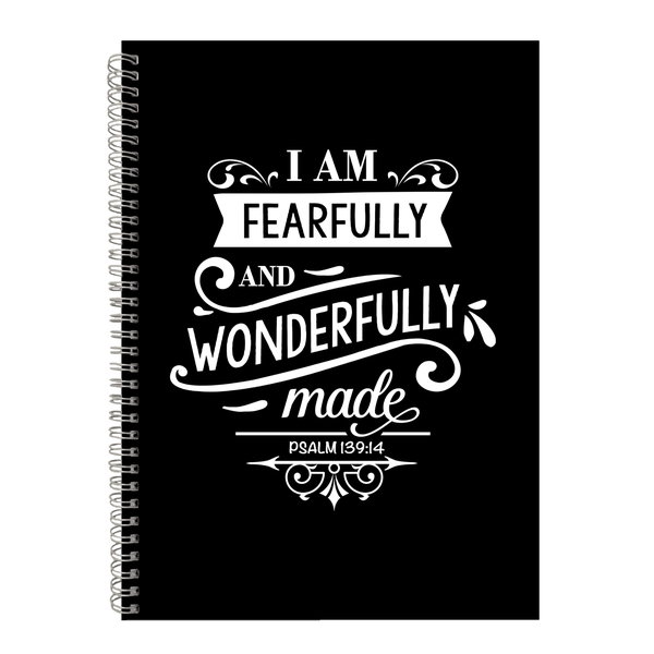 Wonderfully Made Christian Theme Writing Book A4 Notepad Notebook Gift 402