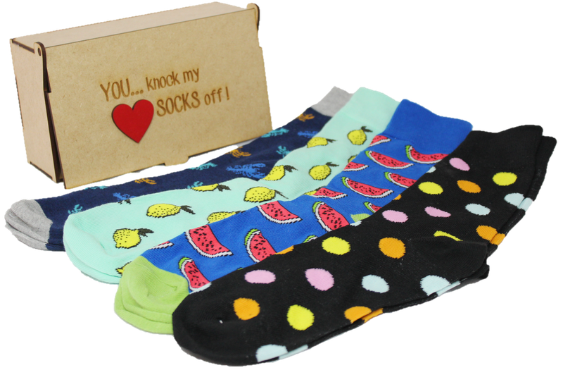 Wooden Gift Box with Message: "You Knock My Socks Off!