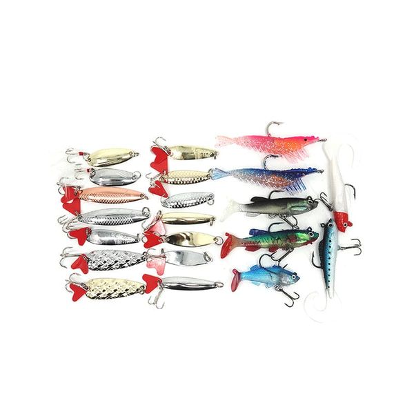 Fishing Lure Metal and Soft Lure Set - 21-Piece