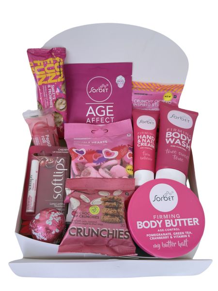 Sorbet Pamper Gift Box for Her - Skincare Set with Snacks and Treats
