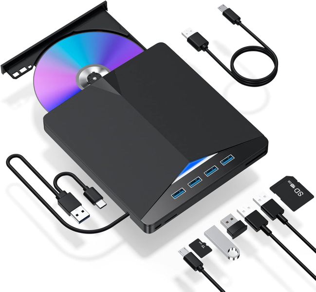 Bluray/DVD Drive for Laptop, 7 in 1 USB 3.0 Player DVD Burner, CD ROM