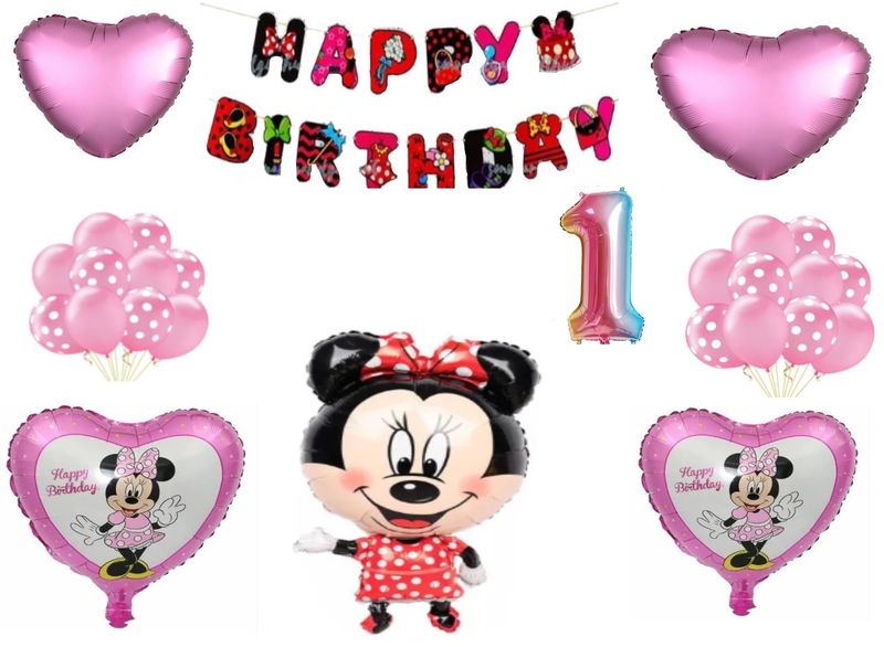 Minnie Mouse Birthday Decoration for 1 Year
