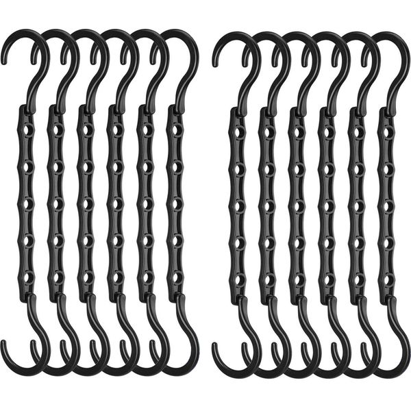10 Pack Magic Hangers Closet Hanger Hanger Organizer - Black