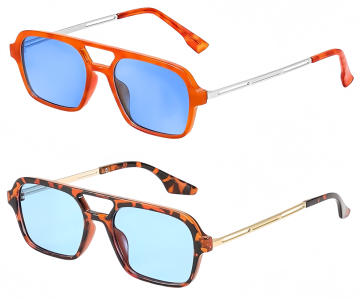 Kingdushi Vintage Square Aviator Sunglasses, Metal Shades for Women &amp; Men