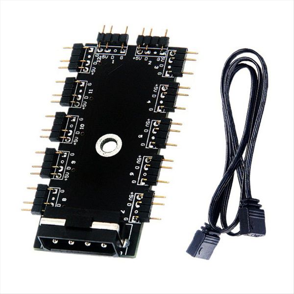 Motherboard 1 to 11 5V 3 Pin PWM Cooler Fan HUB 4PIN IDE Power Supply