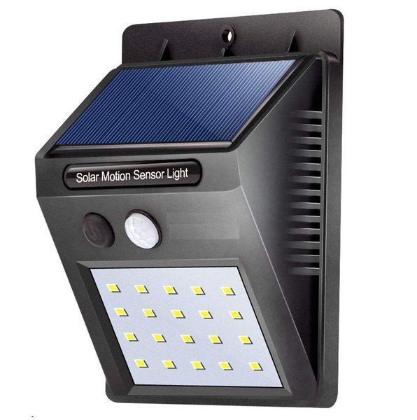 Solar Powered Wall Light Motion Sensor 20 LED Security Light 6W