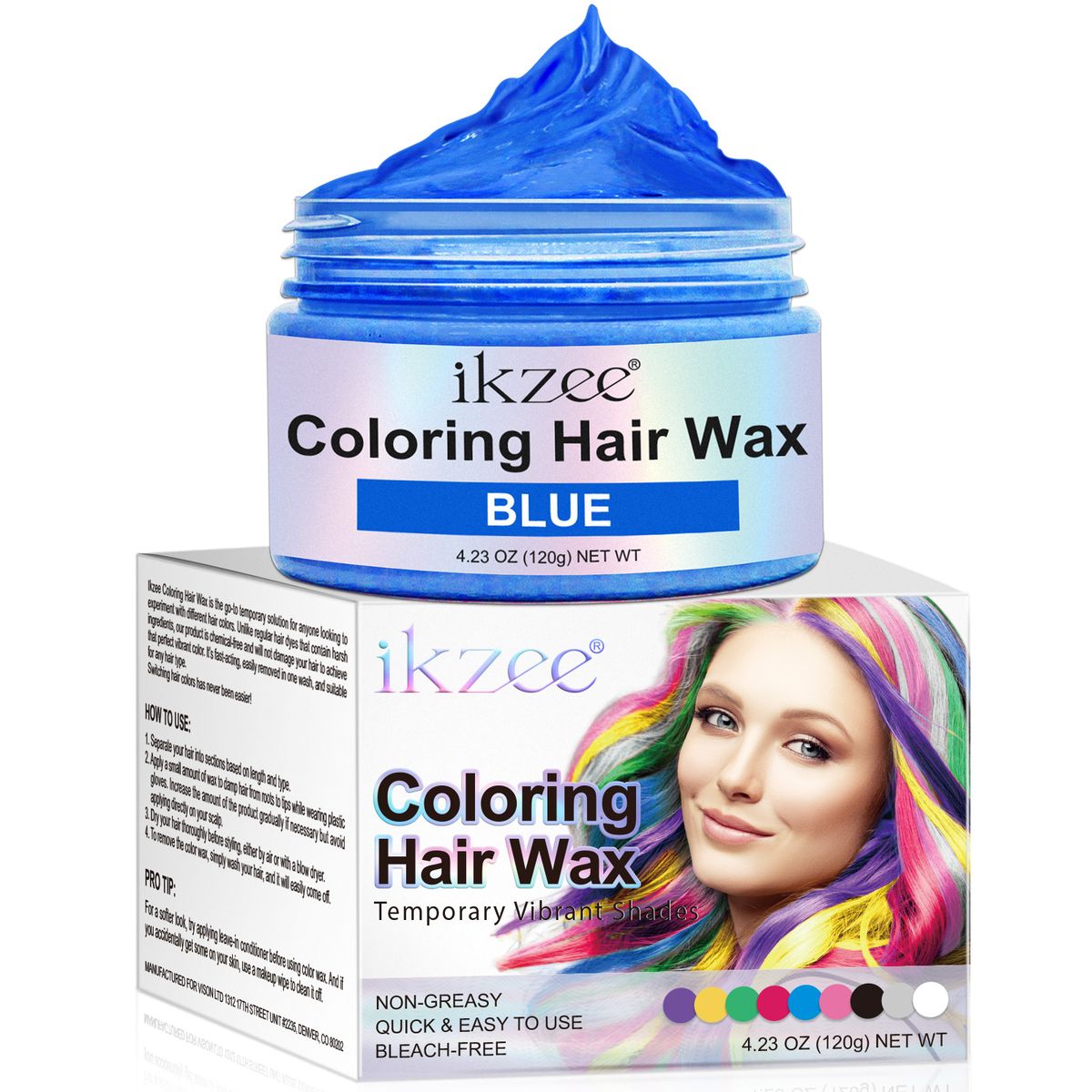 Blue Hair Wax - Temporary Color That Styles & Washes Out Easily