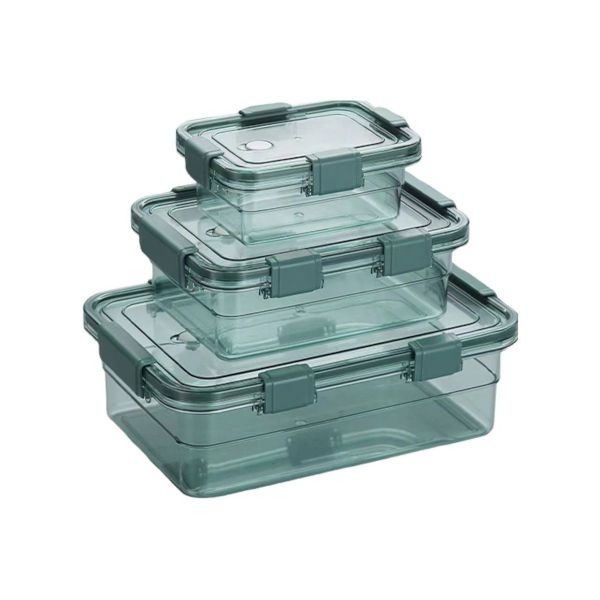 Click &amp; Seal Fresh Keeping Food Storage Box Refrigerator Organizer - Set of 3