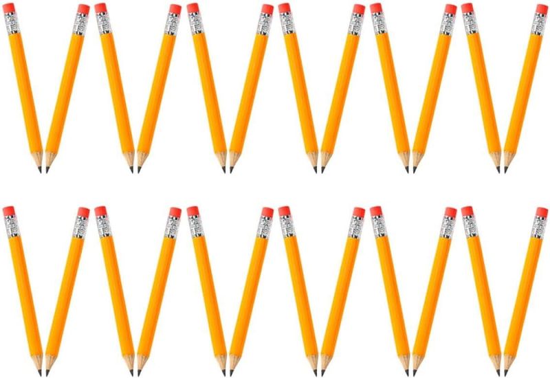 72pcs Hb Golf Pencils with Eraser 10cm Short Pocket Writing Pencils