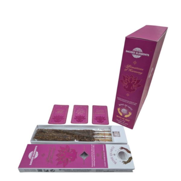 Rose Quartz Smudge and Incense Kit - Harmony Ritual Set - 12 boxes