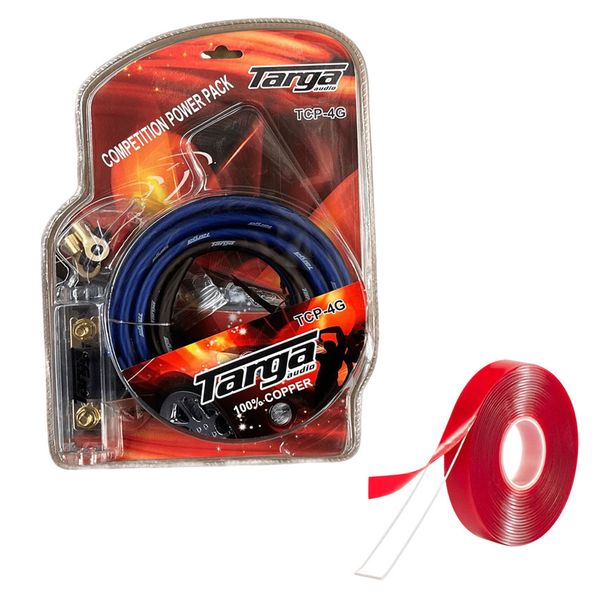 Targa - 4 Gauge Full Copper Wiring Kit &amp; Double Sided Tape