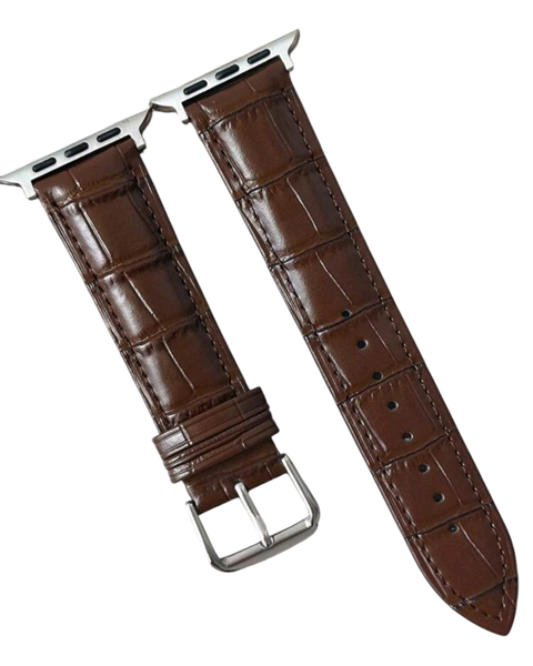 Crocodile Embossed Strap Compatible with Apple Watch (38/40/41/S10 42mm)