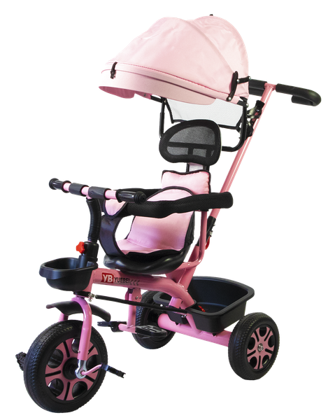 Baby Tricycle Stroller with Sun Shade, Push Bar, Safety Bar