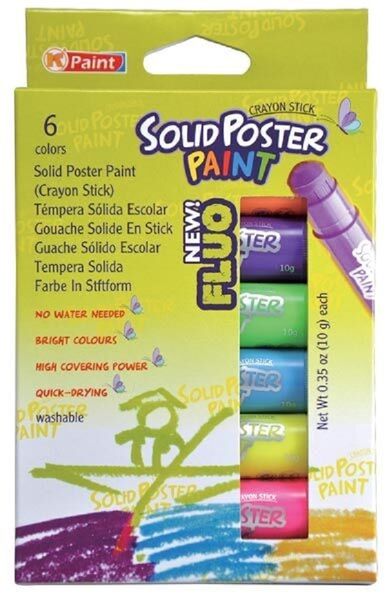 KB Solid Poster Paint Fluorescent 6 Colours