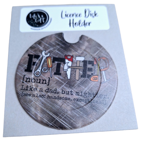 Father's Day Licence Disk Holder - Father- Like a Dad but mightier Image