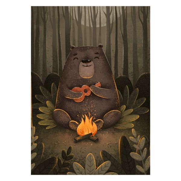 Camp a Bear Song Abstract - A1 poster