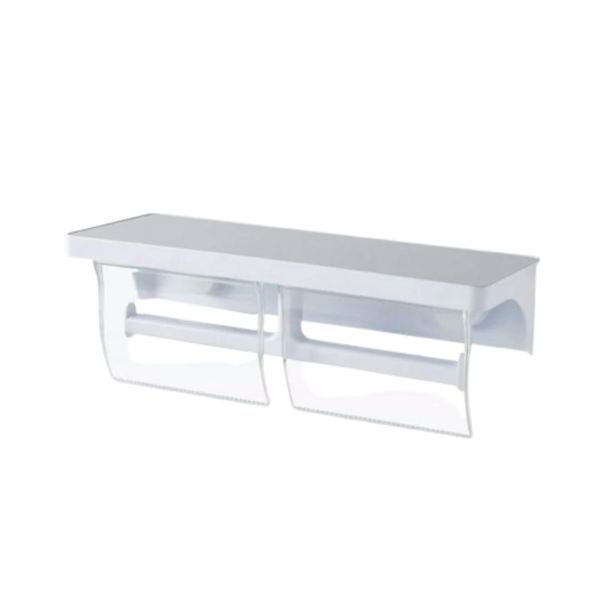 Twin Toilet Paper Holder with Shelf
