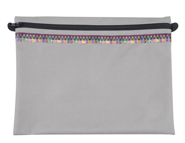 Bantex, Book bag. Landscape with zipper, Grey