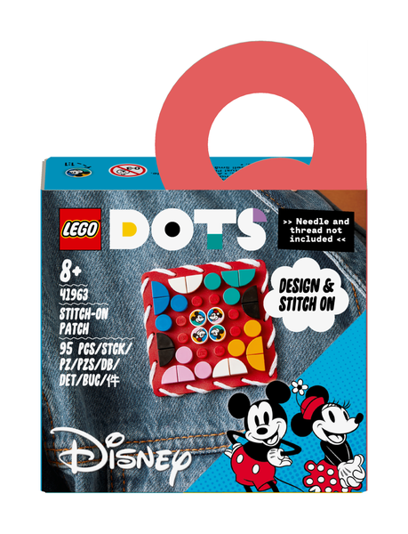 LEGO® DOTS | Disney Mickey Mouse &amp; Minnie Mouse Stitch-on Patch 41963 Building Toy Set (95 Pieces)