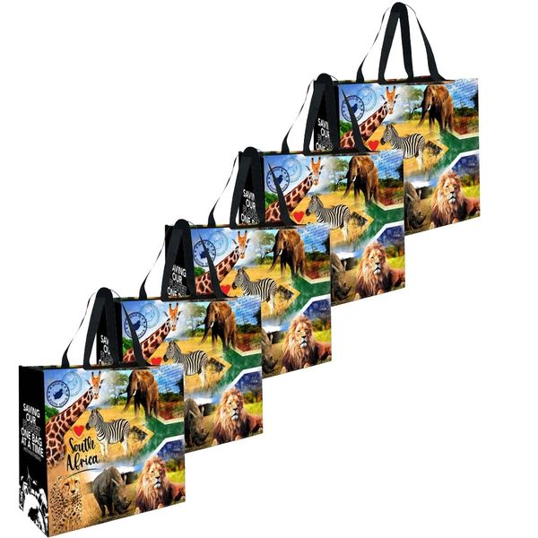 South Africa Reusable Laminated Shopper Bags - 5 Pack
