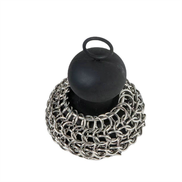 Cast Iron Chainmail Scrubber Cast Iron Skillet Cleaner Black