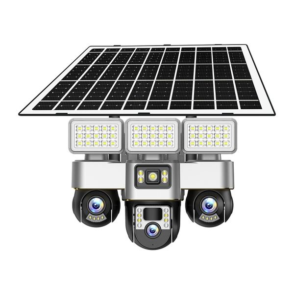 V380 Pro Solar 3-Lens Outdoor Security Camera - 360 Panoramic View
