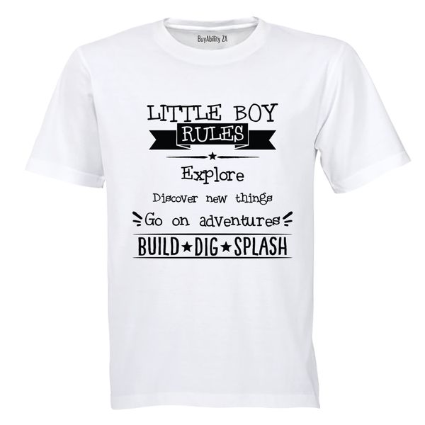 Little Boy Rules! - Kids T-Shirt - White