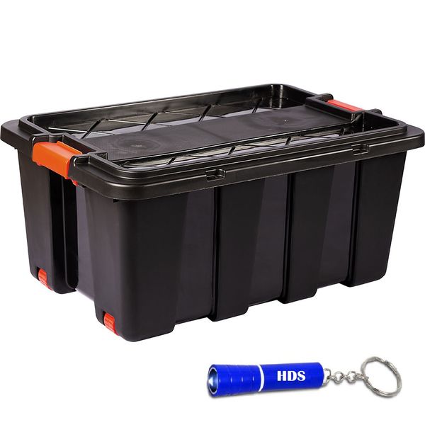 Pride 110L Black and Red Storage Container with HDS Branded Keyring Torch