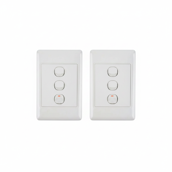 Nexus 16 Amp 4x2 1-Way Light Switch with Cover - Durable Design - 2 Pack