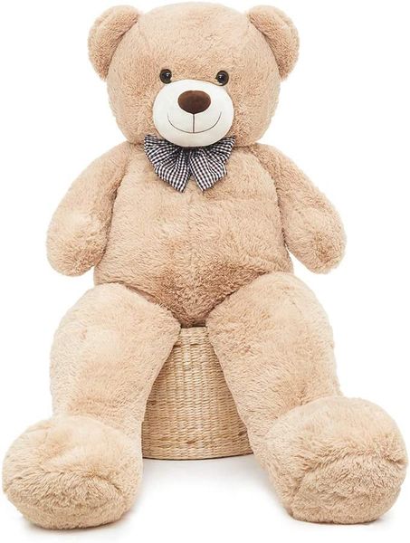 TANOTIB - Huggable &amp; Soft Giant Teddy Bear With A Bow -Light Brown - 180cm