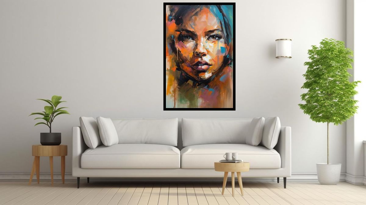 Canvas Wall Decor -Abstract Painting Depicting Woman - A0502 | Shop ...