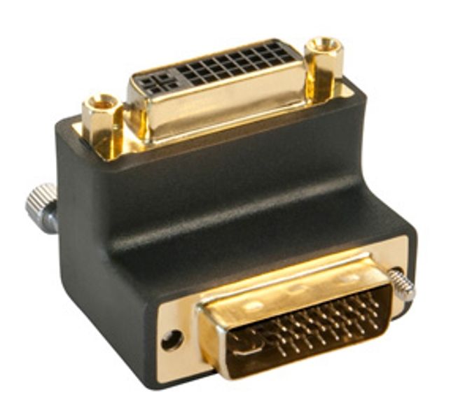Lindy DVI-I Male To Female 90 Degree Up Adapter