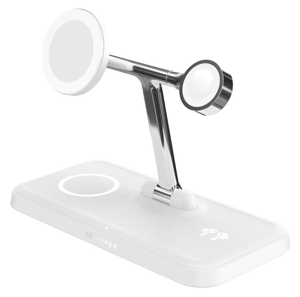 Hyper HyperJuice Next Qi2 4-in-1 Magnetic Charging Stand - White