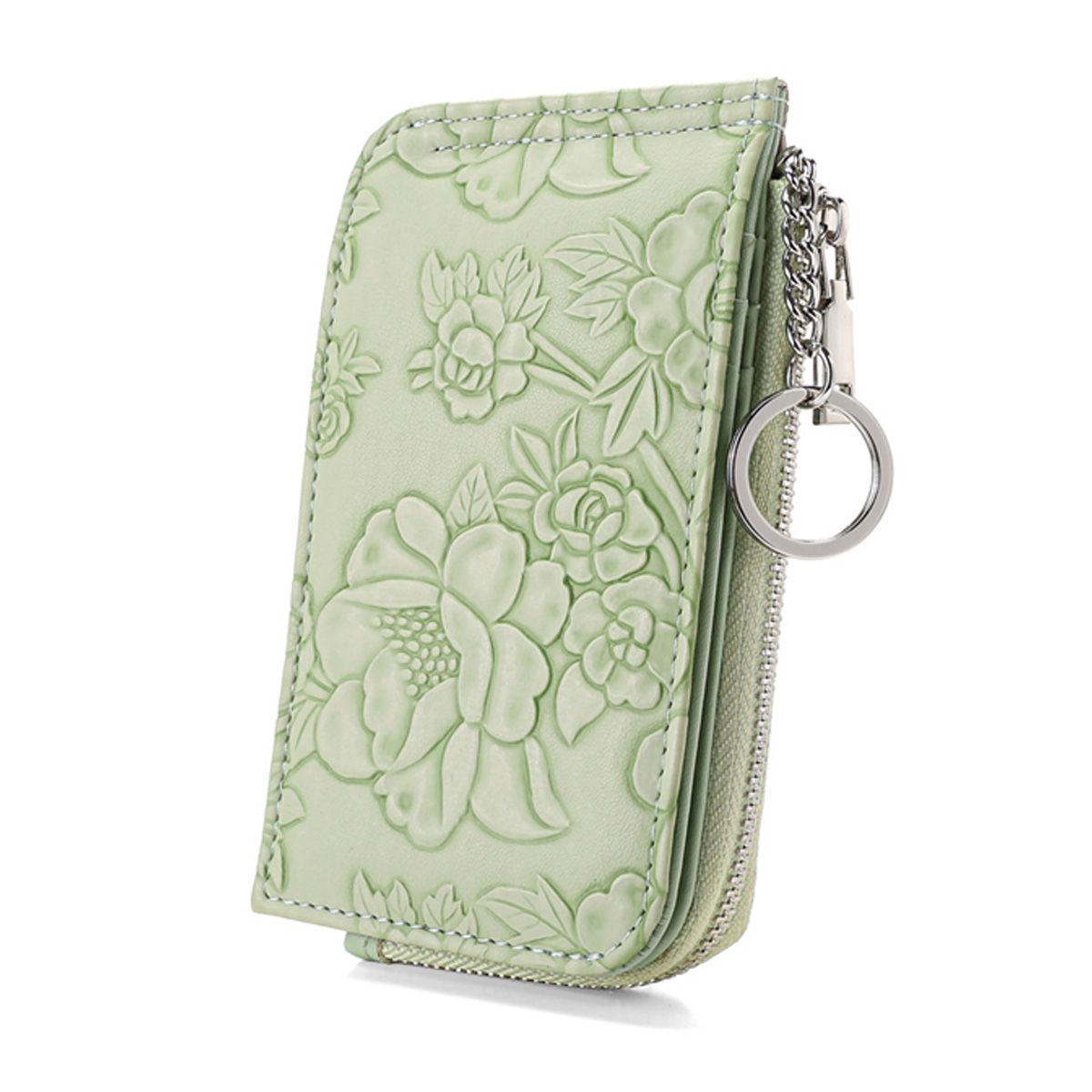 Womens Wallet Credit Card Holder Keychain Wallet with Zipper Pocket