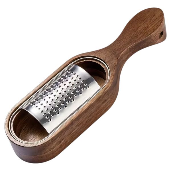 Minimalistic Wooden Multifunctional Grater - Brown/Silver