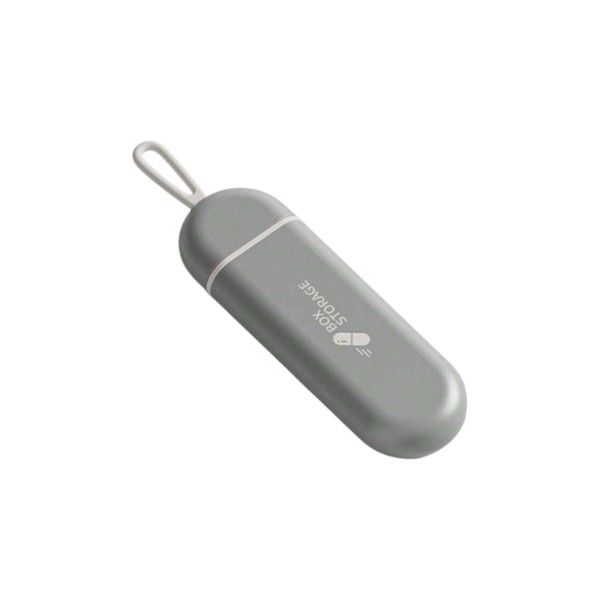 Portable Pill Box With Silicone Strap - Grey