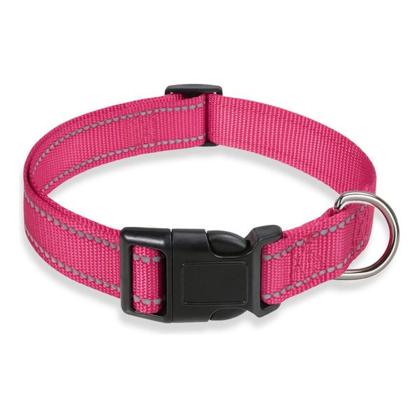 Reflective Large Dog Collar Adjustable Nylon Collar L with Night Safety