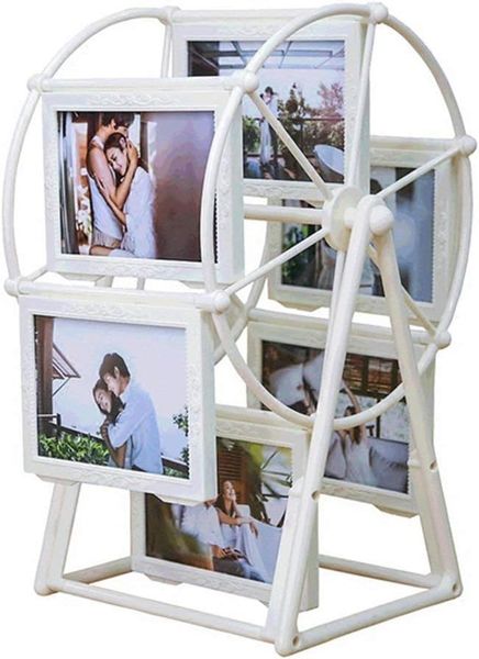 Rotatable Windmill Ferris Wheel Picture Frames- White
