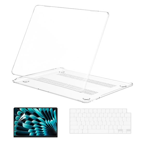 QYNIAL Crystal Clear Cover Compatible with MacBook Air 15'' 2023-2026 Model