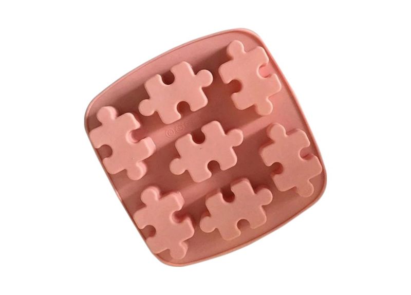 Whimsical Jigsaw Puzzle Silicone Mold - Pink