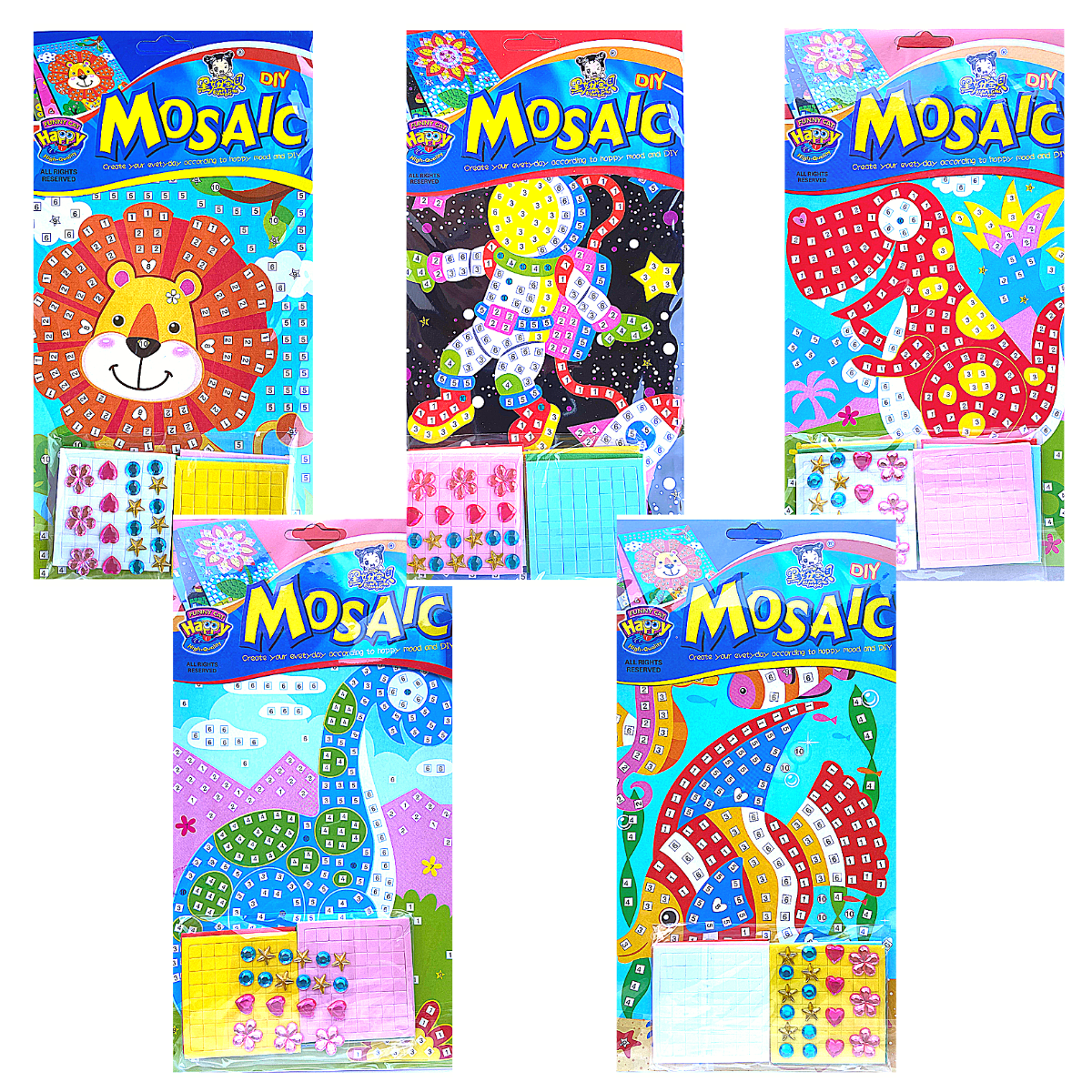 Foam Art Craft Mosaic Kits - Boy Favourites - 5 Kit Pack | Buy Online ...