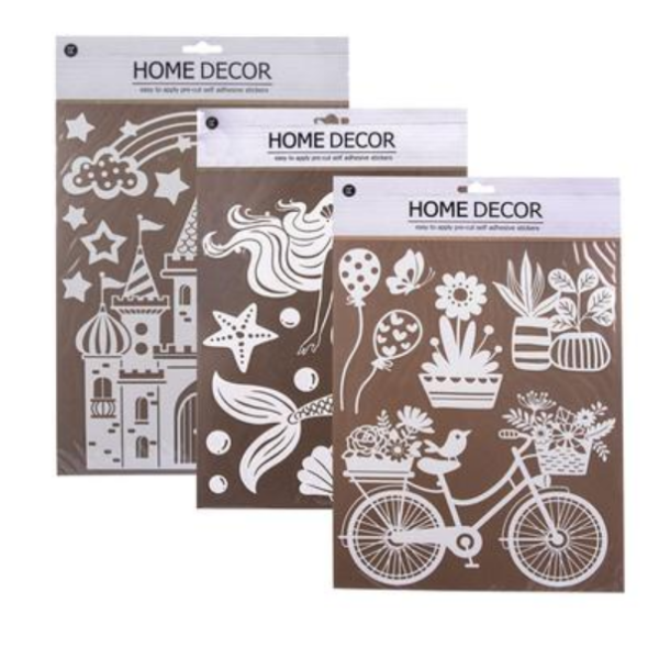 Home Decor - Room Decor Stickers with Glitter - Set of 3