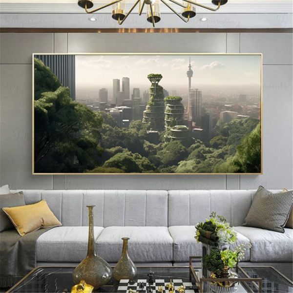 Canvas Wall Decor - Futuristic Representation of Joburg - 0042