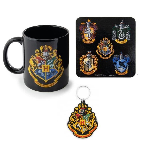 Harry Potter (Crests) Gift Set (Mug, Coaster &amp; Keychain)