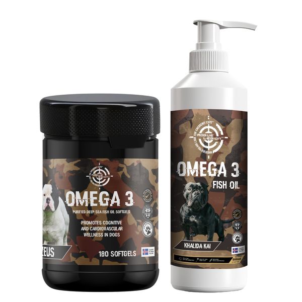 Rogue Legion Omega 3 Fish Oil Combo for Dogs - 500ml + 180 Softgels