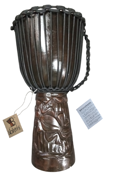 Djembe Drum By iibhithi Gecko Dark Carved 30cm x 60cm