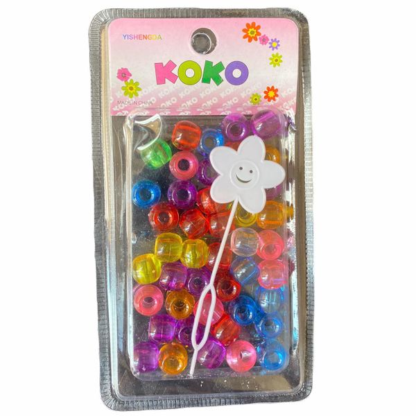 Koko - Transparent Colourful Braiding/Crafting Hair Beads