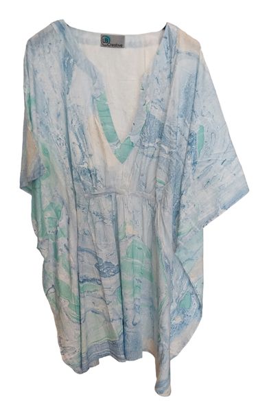 UB Creative Short Marble Print Kaftan Green